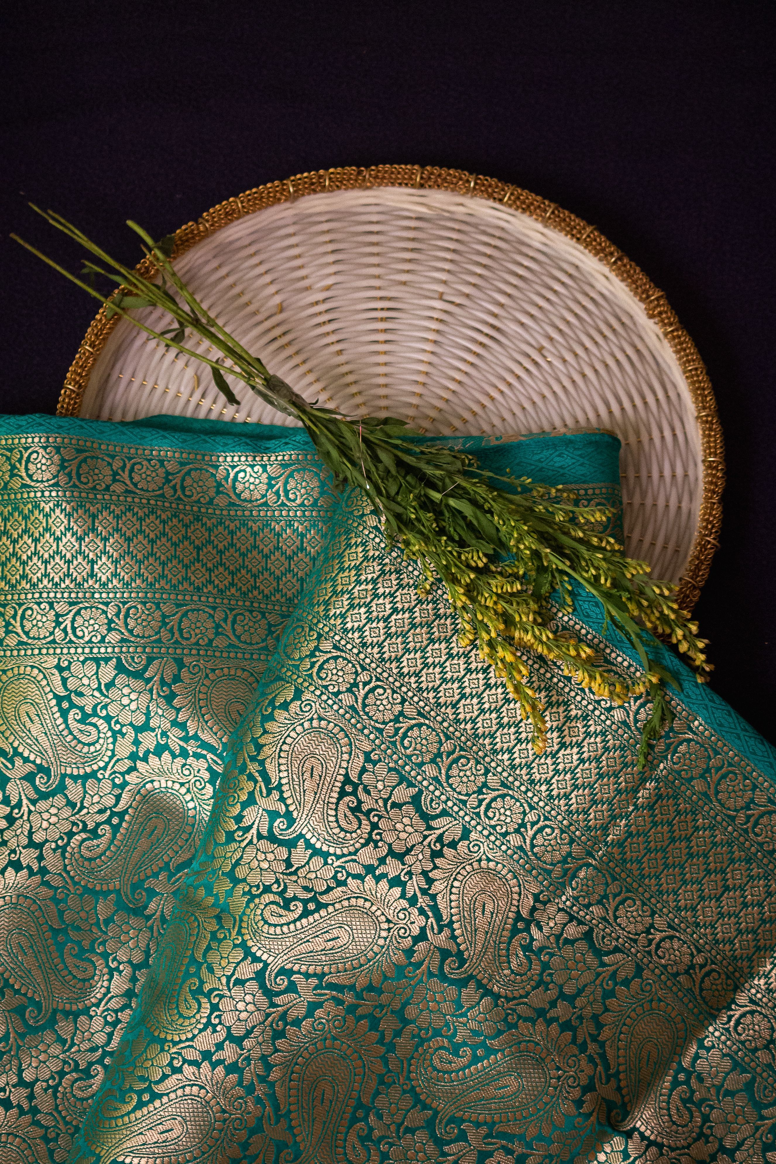 Traditional Indian handloom silk fabric